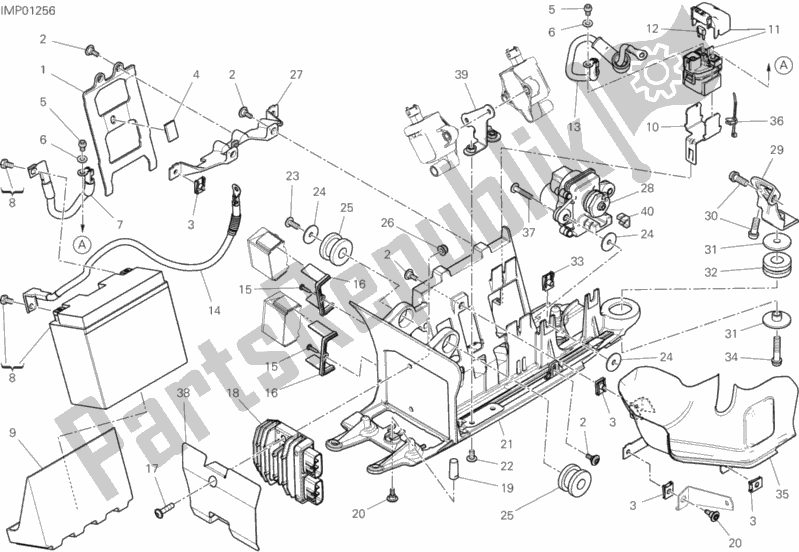 Alle onderdelen voor de Batterijhouder van de Ducati Diavel 1260 S Thailand 2020